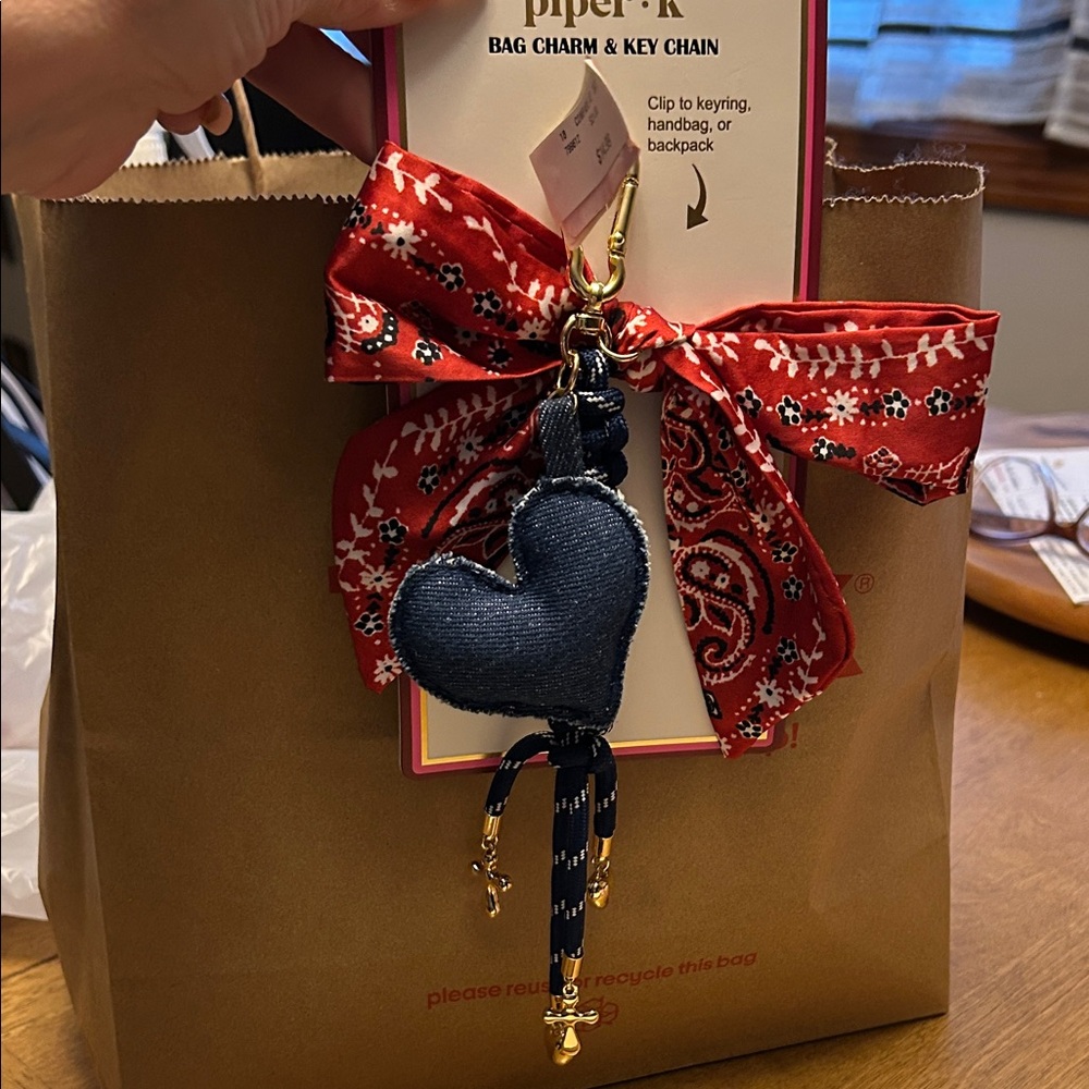 Piper & Leaf Heart Bag Charm Key Chain